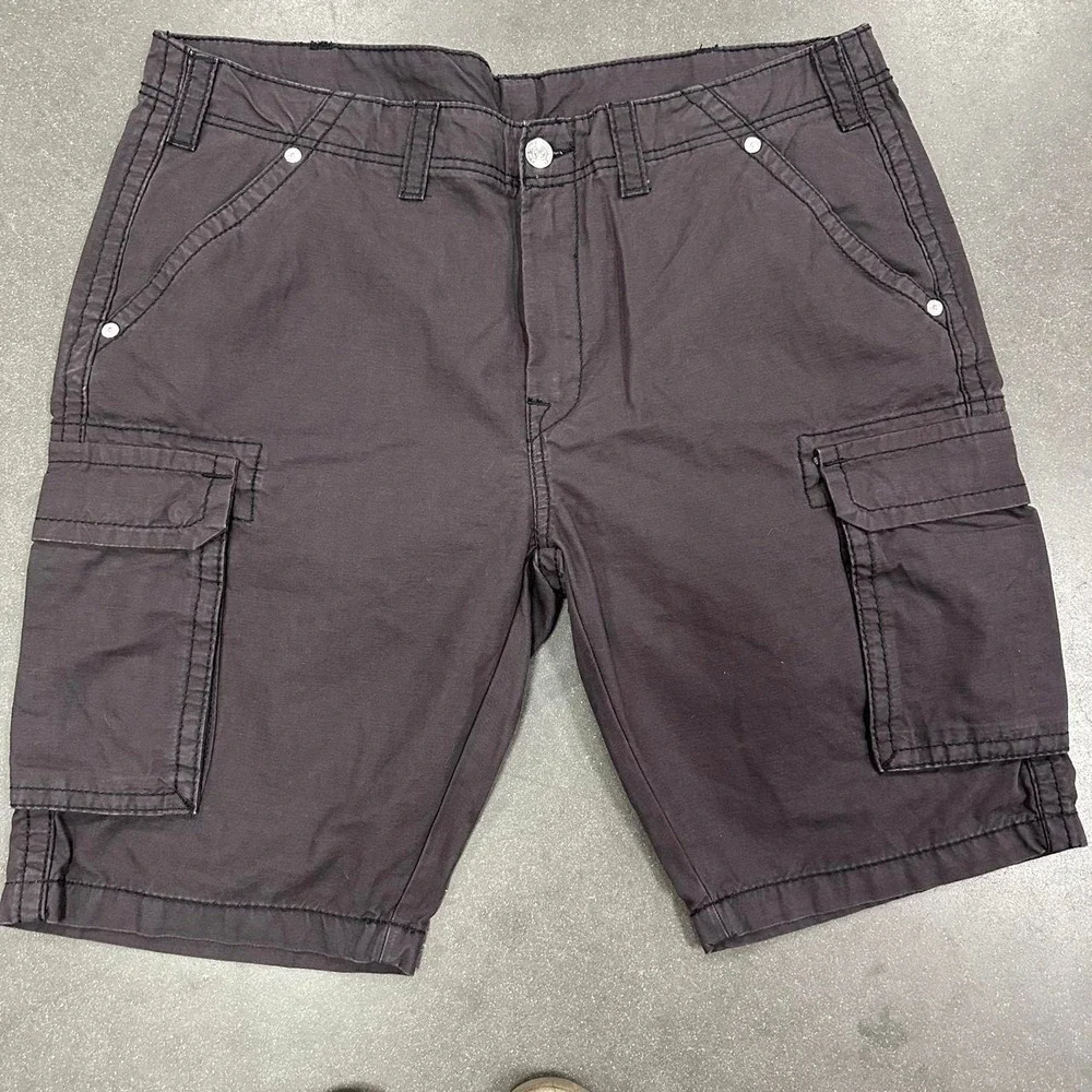 True Religion Baggy Brown Outdoor Streetwear Cargo Shorts Size 38